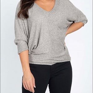 Dolman sleeve v neck top